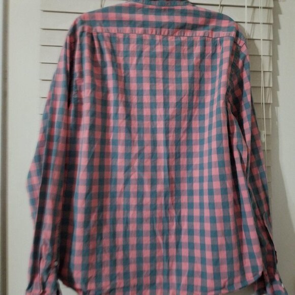 J.Crew Mens Pink & Green Checkered Button-Down Shirt XL Cotton Long Sleeve Casua - Picture 3 of 3